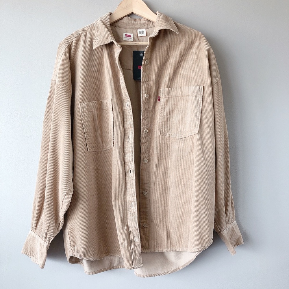 Levi’s cord Shacket NWT MED camel jacket coat oversized shirt